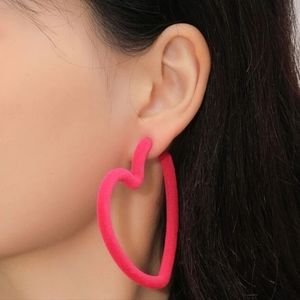 New Heart Hoop Earrings Love Jewelry Pink